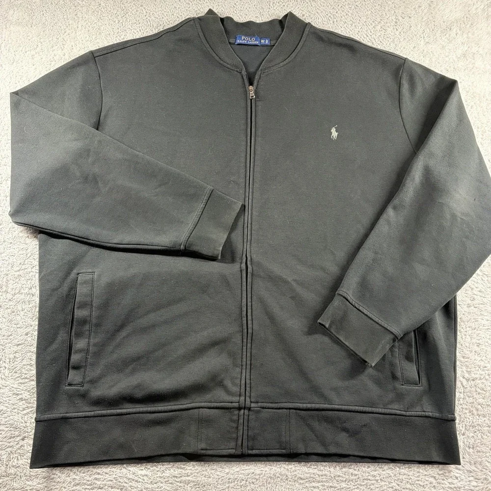 Polo Ralph Lauren Fill Zip Bomber Sweater Jacket Mens 3XLT Black Performance